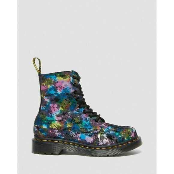 DR. MARTENS WOMEN'S 1460 PASCAL CONFETTI SUEDE LACE UP BOOTS US SZ.5 NIB RAINBOW - Picture 4 of 9